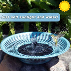 12.3" Solar Bird Bath Bowl,Metal Solar Bird Bath Fountains for Outdoors - Image 2