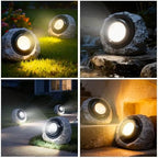 Solar Powered Rock Lights Outdoor- 2 Pack Super Bright Solar Spot Garden with 2 Lighting Modes, IP65 Waterproof Outdoor Decorative for Garden,Backyard, Roads, Yard, Patio Landscape,Sidewalks - Image 6