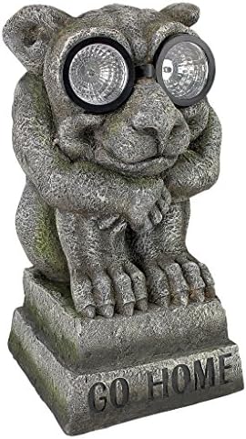 Design Toscano HF330916 Go Home! Castle Imp Gargoyle Solar Garden Statue,Greystone by DesignToscano