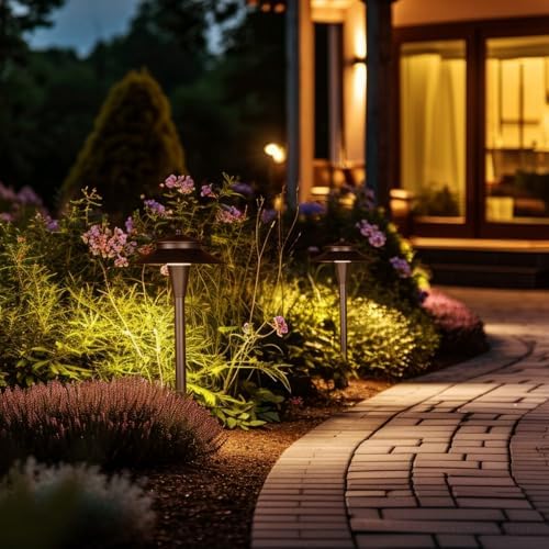 LEONLITE 6-Pack 5CCT Low Voltage LED Pathway Lights, Double Layer Head - Image 2