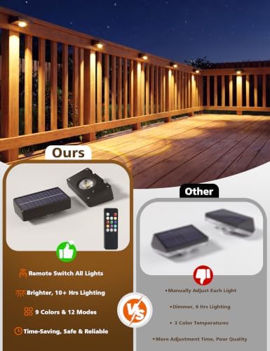 VOLISUN Solar Fence Lights with Remote Control, 16 Pack Vinyl Solar Lights - Image 4