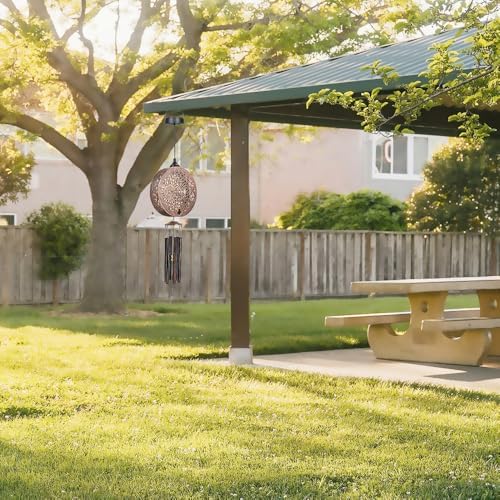 2 Pack Solar Wind Chimes for Outside, 43" Peacock Hanging Wind Chime Lantern with Wire, Deep Tone Memorial Wind Chime Decoration for Home, Patio, Garden, Yard, Multicolour Wind Chimes Gifts - Image 2