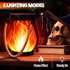 iBaycon 2 Pack Gen2 Solar Lantern Lights USB Halloween Flame Lamp, Red - Image 2