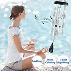 Fabuday 36'' Sympathy Wind Chimes Memorial Gift for Loss of Loved One Black - Image 6