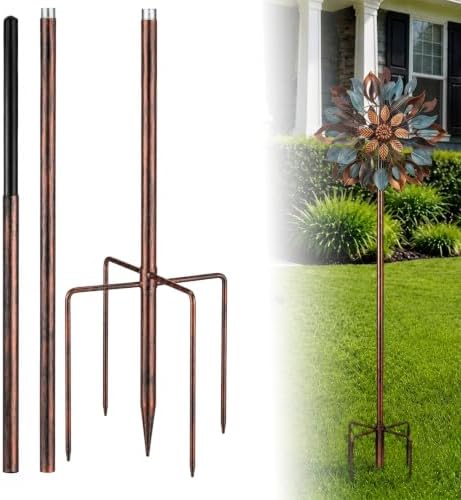 Heavy Duty Wind Spinner Replacement Pole, 48"/72" Adjustable, 5-Prong Base by Unknown