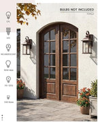 FEMILA Dusk to Dawn Outdoor Wall Sconces, 15" ORB Front Porch Light Fixtures Wall Mount, Exterior Light for Patio, Entryway, Garden, Water Ripple Glass, UL Listed, 4FD54B-PC ORB-WP - Image 6