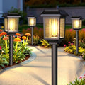 Mancra Solar Outdoor Lights Waterproof, 8 Pack Metal Glass Solar Pathway Lights Outdoor Lighting Garden Decor for Landscape Path Yard Patio Driveway (Warm White) by Mancra