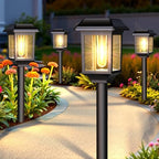 Mancra Solar Outdoor Lights Waterproof, 8 Pack Metal Glass Solar Pathway Lights Outdoor Lighting Garden Decor for Landscape Path Yard Patio Driveway (Warm White) by Mancra