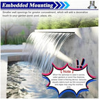 Pool Fountain Acrylic Waterfall Spillway Decorative Water Feature,Outdoor Pool Fountain & Pond Waterfall Kit - 59in Wall Recessed Spillway for Front Yard, Fish Pond & Spa Decorations, Compl - Image 5