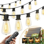 addlon 54FT(48+6) Solar String Lights Outdoor, Waterproof Dimmable 24+2 LED by addlon