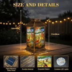 Solar Lantern Outdoor Waterproof African Savanna Wildlife Stained Glass Giraffe Zebra Antelope Garden Decor LED Hanging Solar Lights Tabletop Lamp Gifts for Women Mom Outside Yard Patio Porch - Image 2