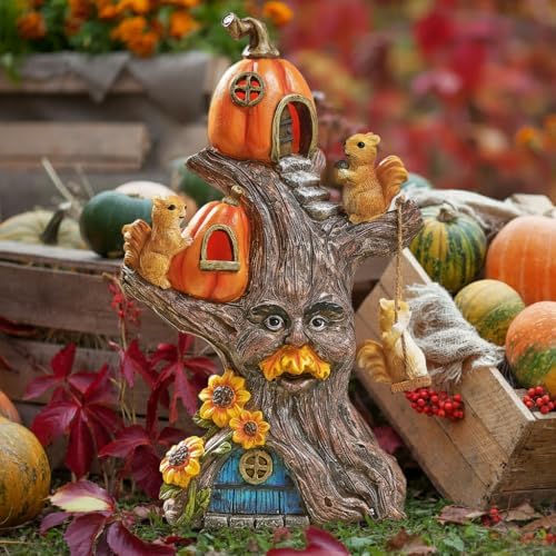 TERESA'S COLLECTIONS Fall Village Houses Outdoor Decor Solar Statue 11" - Image 3