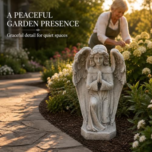 16.73 Inch Praying Angel Statue Garden Statue, Large Yard Statues - Image 2