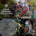 Owl Tree Hugger Figurine Solar-Powered Owl Decor Garden Statue for Patio Yard Balcony Housewarming Gifts for Mom Women Grandma - Image 4
