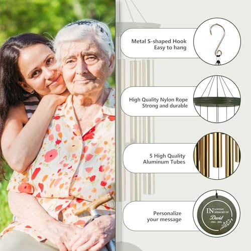 Personalized 30/36 inch Wind Chimes Memorial, Angel Wind Chimes - Image 5