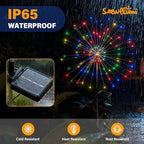 Solar Garden Lights Outdoor Decorative, 4pack 120 LED Firework Lights Waterproof，Solar Fairy Lights for Outside,Garden,Yard, Patio,Pathway,Flowerbed,Party(Multicolor) - Image 6