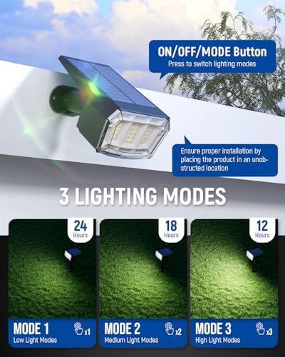 AUDERWIN Solar Spot Lights Outdoor Waterproof, 6 Packs, Neutral White - Image 2