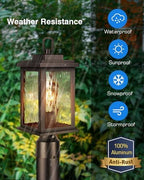 VIANIS Outdoor Post Lights Hardwired 120V, Oil Rubbed Bronze Aluminum - Image 3