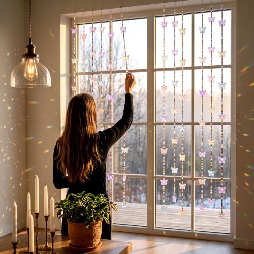 Suncalla 12 Pcs Crystal Suncatcher for Window, Butterfly, Multicolor - Image 5