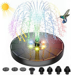 Solar Powered Fountain 4W Bird Bath Fountains Pump Upgraded Glass Panel Fountains with Color LED Lights 7 Nozzles & 4 Fixers for Garden Small Pond Outdoor Swimming Pool Fish Tank by ALUKIKI