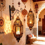 Moroccans Hollow Out Holders Antique Decorative Hanging Lamp for Wedding Parties Eid Ramadans Event Moroccans Theme Candleholder - Image 4
