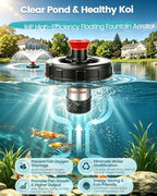 Floating Pond Fountain Aerator, 1HP, 110V, 15000GPH, Black - Image 2