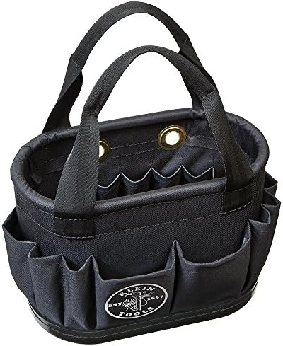 Klein Tools 5144BHB14OS Hard-Body Bucket, Aerial Oval Tool Bucket with Drain Holes, 29 Pockets by Unknown
