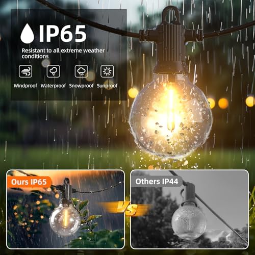 Kawaya G40 Outdoor String Lights 200FT IP65 Waterproof 2700K Patio Light - Image 3