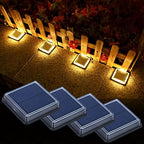 Lacasa Solar Deck Lights, 4 Pack Warm White Outdoor In-Ground Driveway Walkway Dock, IP68 Waterproof Solar Powered Stair Step Pathway Fence Auto On/Off LED for Garden Yard Patio by Lacasa
