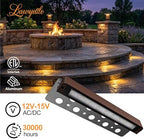 12" LED Retaining Wall Lights, Low Voltage Landscape Lights, 16P - Image 2