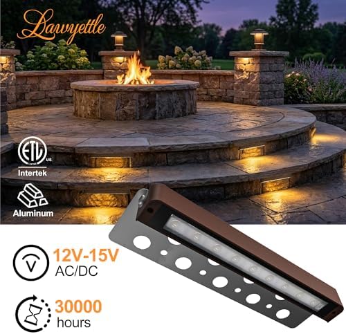 12" LED Retaining Wall Lights, Low Voltage Landscape Lights, 16P - Image 2