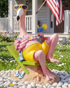Pink Flamingo Statue Resin Outdoor Garden Decor, Tiki Bar Yard Art by EuirostWelcometovisit