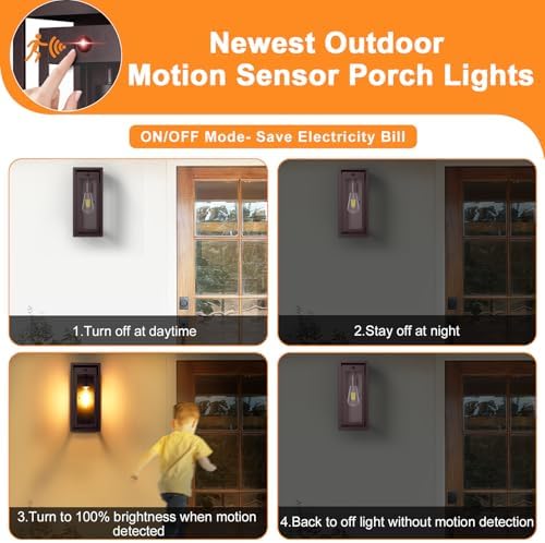 15" Motion Sensor Outdoor Wall Lights, Outdoor Sconces, 2 Pack - Image 3