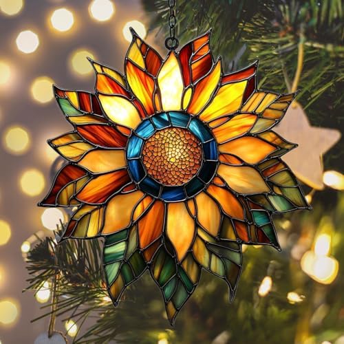 Tiffany Style Sunflower Acrylic Suncatcher - Image 6