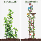 YADOOLIFE 57” Bird Bath with Garden Trellis for Climbing Plants Outdoor, Small Decorative Trellises Metal Birdbath Bird Baths, 1 Piece (Butterfly) - Image 2