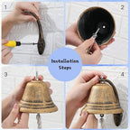 Cast Iron Hanging Dinner Bell with Outdoor Mount for Door Wall(S) & Homelavie Cowbell Instrument for Drum Set Steel Cow Bell with Stick (7inch) - Image 6