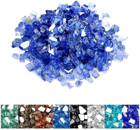 Mr. Fireglass 10 lb High Luster Fire Glass, 1/2 Inch Reflective Cobalt Blue by Mr.+Fireglass