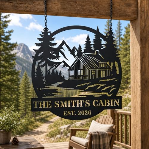 Personalized Cabin Metal Sign, Custom Family Name Rustic Wall Art for Cabin, Custom Campsite Wall Decor, Mountain Trail Art, Family Camper Sign, Rustic Cabin & Lodge Decor for Dock, Deck, Entryway - Image 6