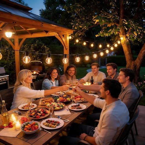 RTTY Outdoor String Lights 50ft, G40 Led Patio Lights with 26pcs Bulbs,Waterproof Shatterproof Dimmable Hanging Connectable Globe Outdoor Lights for Cafe,Bistro,Backyard,Gazebo,Balcony,Party, Black - Image 6