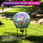 SAVENNA Mosaic Garden Gazing Ball 10 Inch, Glass Decorative Sphere for Indoor & Outdoor Garden, Patio, Home & Yard, Multicolor Petal Pattern - Image 6