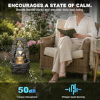 27.2" H Outdoor Water Fountain with LED Lights, Buddha Design Cascading Water Feature for Zen Garden Patio Backyard Porch Decor - Image 5