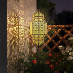 Twinkya 18 Inch High Large Hanging Solar Lights Outdoor Garden Decorative Solar Lantern Waterproof Plastic Moroccan Outdoor Decorations for Patio Pathway Yard Porch Backyard Garden Decor (1 Pack) - Image 5