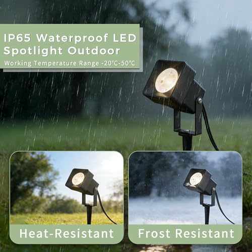 JYV 4 Pack Low Voltage Landscape Lighting with 5W 3000K MR16 Bulbs - Image 5
