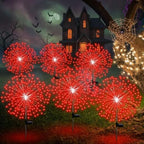 Tujoe 6 Pcs Christmas Solar Firework Stake Lights 180 LED 8 Modes by Tujoe