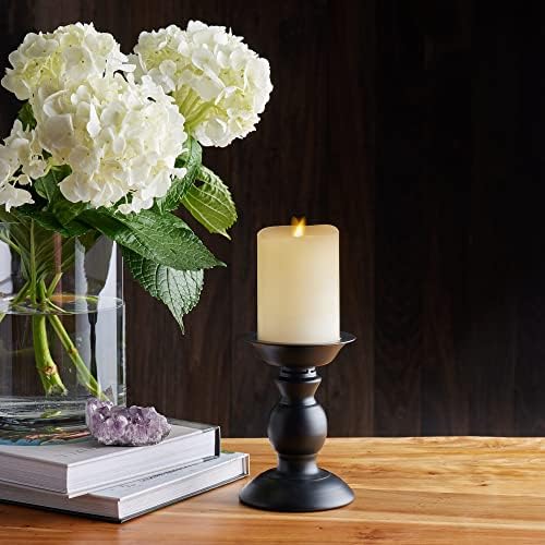 Luminara Realistic Artificial Moving Flame Pillar Candle - Moving Flame LED Battery Operated Lights - Unscented - Remote Ready - Remote Sold Separately - Ivory - 3" x 4.5" (Pack of 3) - Image 6
