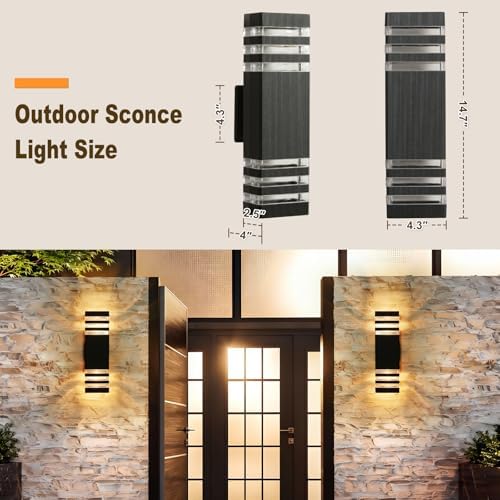 LMP LED Outdoor Wall Light, Aluminum IP65 Waterproof Porch Lights - Image 6