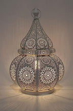 YILLE Vintage Antique Moroccan White Lantern Iron Table Lamp Moroccan Lantern Hanging Oriental Home Decor Candle Lanterns Outdoor Garden - Image 4