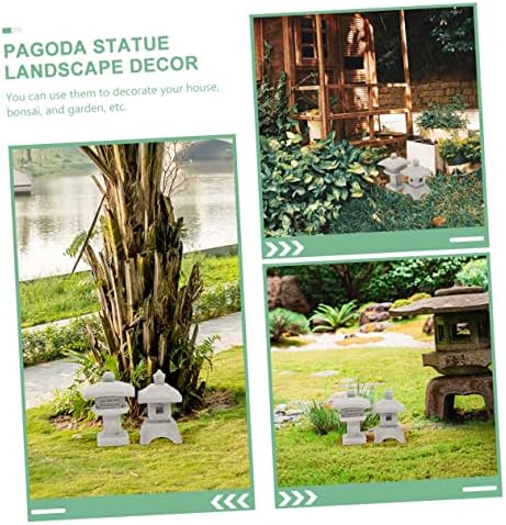 Happyyami 5pcs Miniature Pagoda Zen Garden Decor Realistic Bonsai Tower Ornament for Landscape Balcony and Garden Decoration for Plants and Moss - Image 2