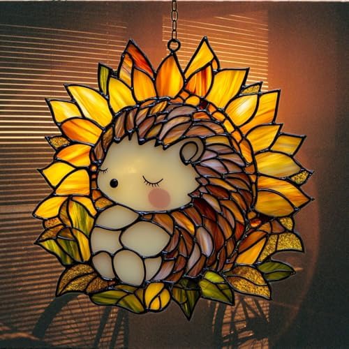 Cute Sleeping Hedgehog Acrylic Suncatcher - Image 7