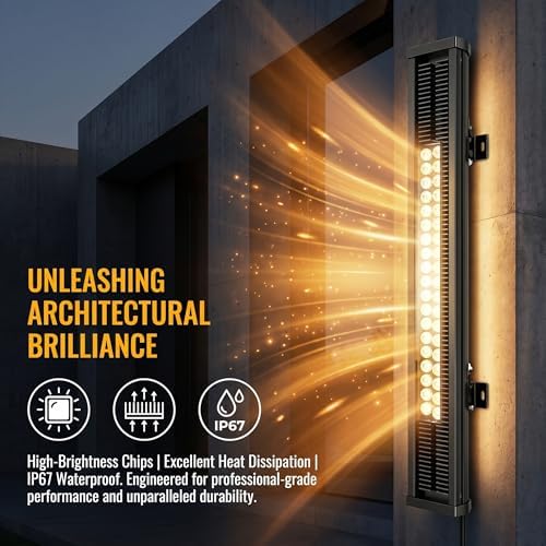 72W Wall Washer Light 40'' 2700K 120V IP67 Waterproof Plug-in - Image 5